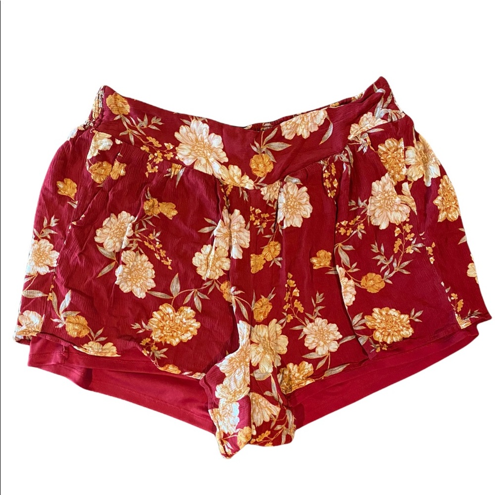 Torrid Floral Elastic Shorts Size 2